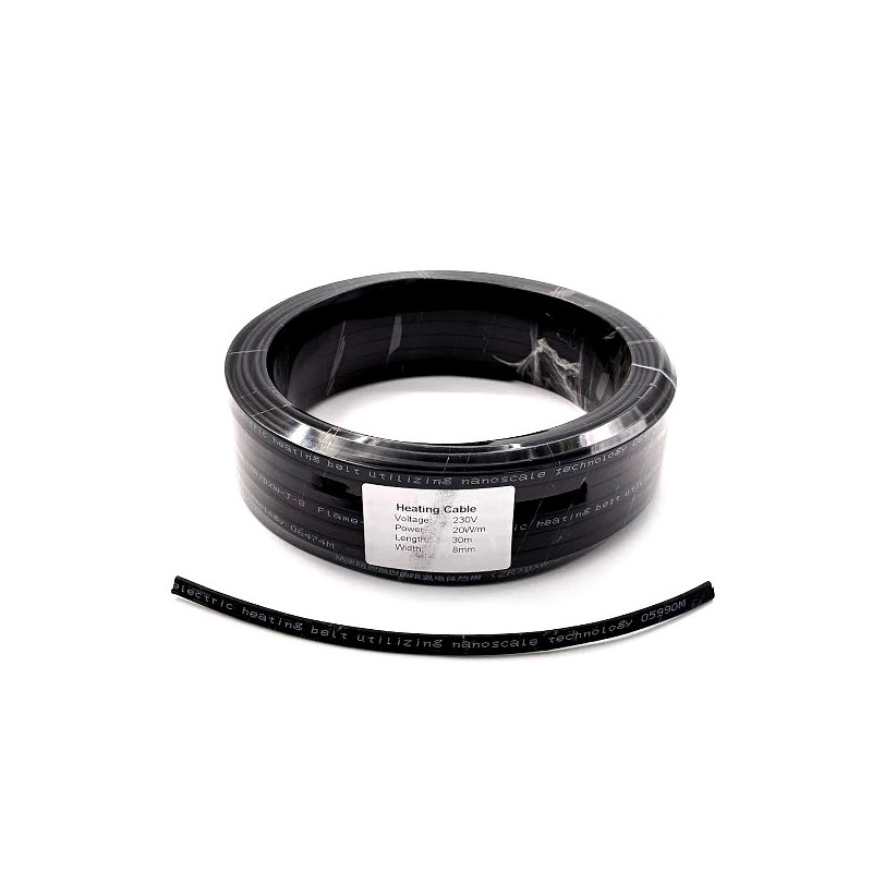 Cable calefactor 8mm 230V 20 W/m autorregulable - Rollo de 30m. Cable calefactor 8mm 230V 20 W/m autorregulable - Rollo de 30m.