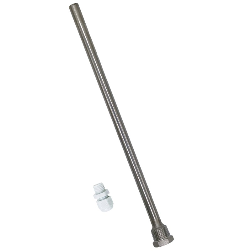 Sleeve 12 x 280 mm R1/2" with plug, stainless steel