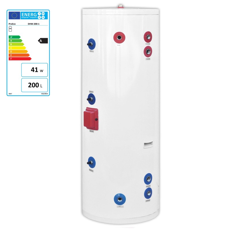Serbatoio, bollitore per acqua calda sanitaria 200 l. (una serpentina 32 mm in acciaio inox)