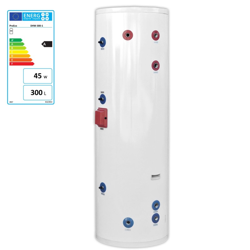 Serbatoio, bollitore per acqua calda sanitaria 300 l. (una serpentina 32 mm in acciaio inox)