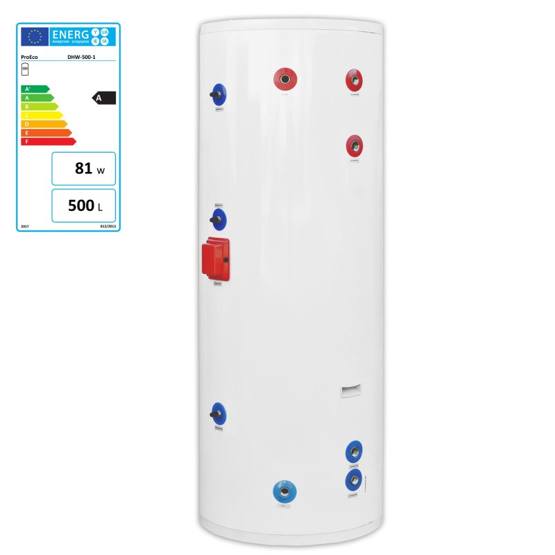 Tank, domestic hot water tank 500 l. (one coil 32 mm stainless steel)