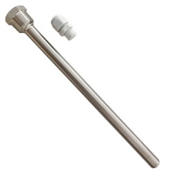 Tauchhülse 12 x 220 mm R1/2" mit Stopfen, Edelstahl