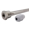 Vaina/Buje 12 x 280 mm R1/2" con tapón, acero inoxidable